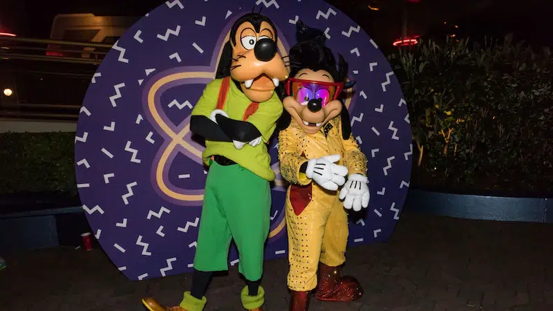 Photo of Max and Goofy at Disneyland's 90's Nite After Dark event