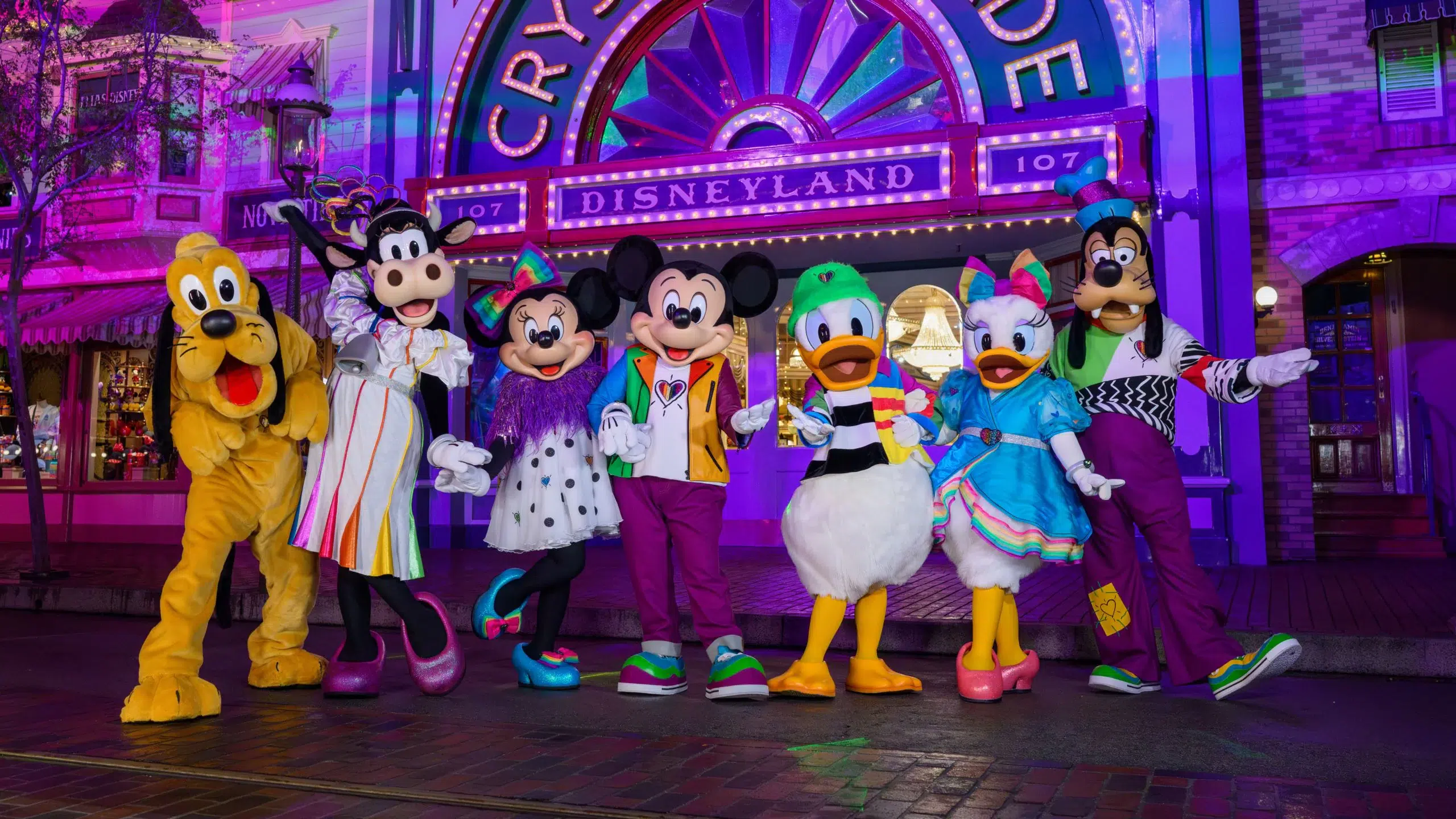 Photo capturing the vibrant atmosphere of Pride Nite After Dark at Disneyland.
