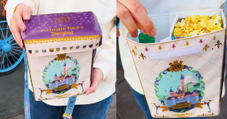 Disneyland 70th Anniversary insulated popcorn bag and drink tote.