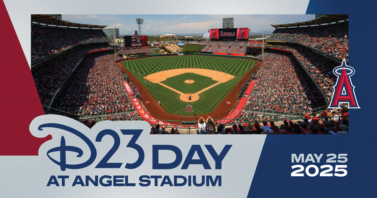 D23 Day event at Angel Stadium with Disney fans and activities.